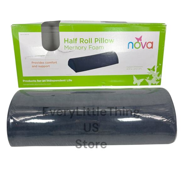 Nova Memory Foam Pillow Half Roll 19.75 Lumbar Support Office Chair Car Neck Leg - Picture 2 of 9
